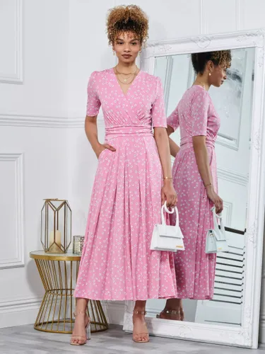 Jolie Moi Lyanna Wrap Front Maxi Dress - Dusty Pink - Female