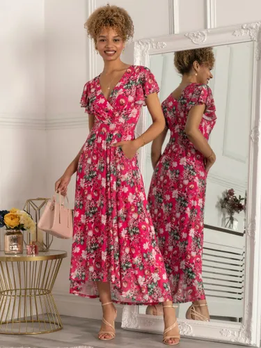 Jolie Moi Piper Floral Print Maxi Dress - Hot Pink - Female