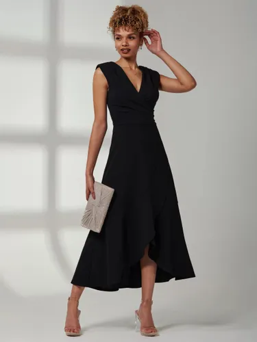 Jolie Moi Preslie Wrap Midi Dress - Black - Female