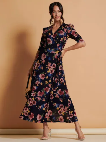 Jolie Moi Qaliyah Floral Print Wrap Maxi Dress, Pink/Multi - Pink/Multi - Female