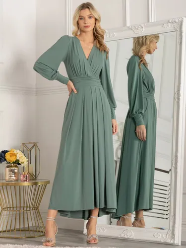 Jolie Moi Rashelle Jersey Maxi Dress - Pleat Green - Female