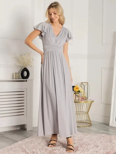 Jolie Moi Twist Waist Jersey Maxi Dress - Silver Grey - Female