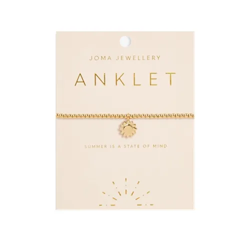 Joma Jewellery Gold Sun Anklet - Gold - O/S