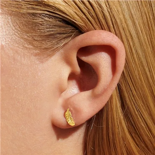 Joma Jewellery Mini Charms Feathers Earrings - Gold - O/S