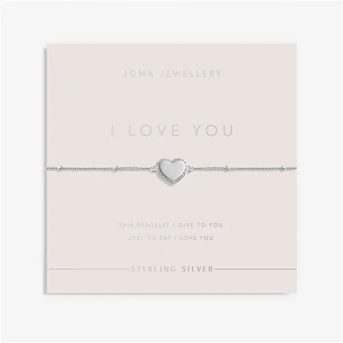 Joma Sterling Silver I Love You Heart Bracelet - Silver