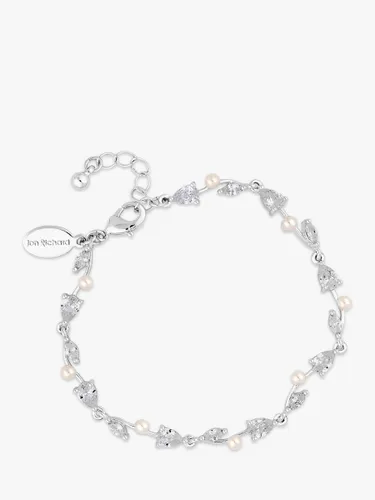 Jon Richard Bridal Pearl & Crystal Vine Bracelet, Silver - Silver - Female