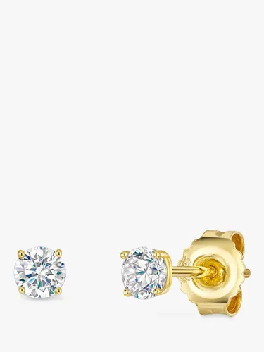 Jools by Jenny Brown 4mm Cubic Zirconia Solitaire Stud Earrings, Gold - Gold - Female
