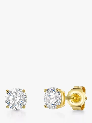 Jools by Jenny Brown 6mm Round Cubic Zirconia Stud Earrings, Gold - Gold - Female