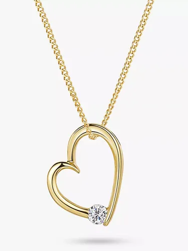 Jools by Jenny Brown Cubic Zirconia Open Heart Pendant Necklace - Gold - Female