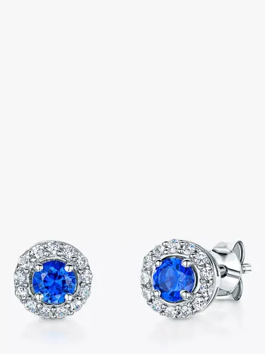 Jools by Jenny Brown PavÃ© Surround Round Cubic Zirconia Stud Earrings - Saphire - Female