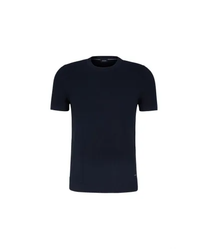 Joop ! Mens Crew Neck Knit T-Shirt Short Sleeve - Dark Blue Cotton
