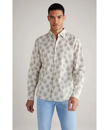 Joop Mens Printed Shirt - Beige Linen/Cotton