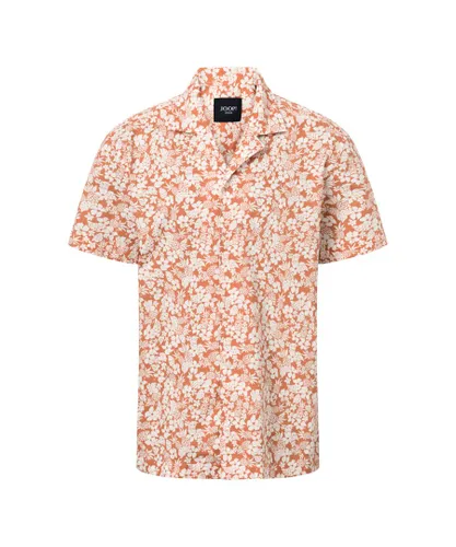 Joop Mens Printed Shirt - Orange Cotton