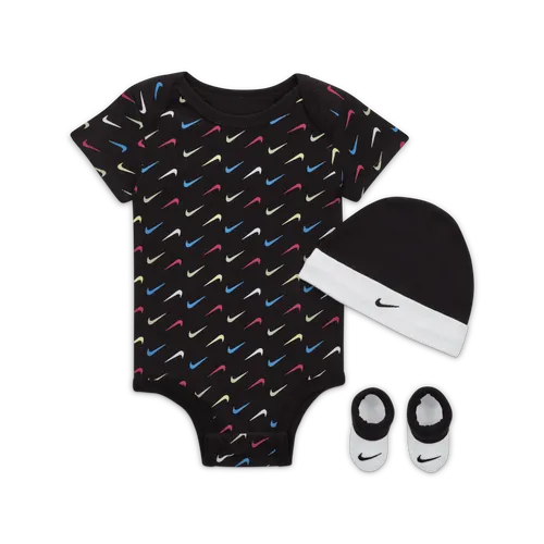 Jordan Baby 3-Piece Swoosh Boxed Set Baby 3-Piece Bodysuit Set - Black - Polyester