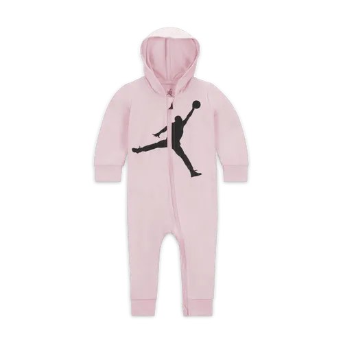 Jordan Baby (3–6M) Jumpman Hooded Overalls - Pink - Polyester