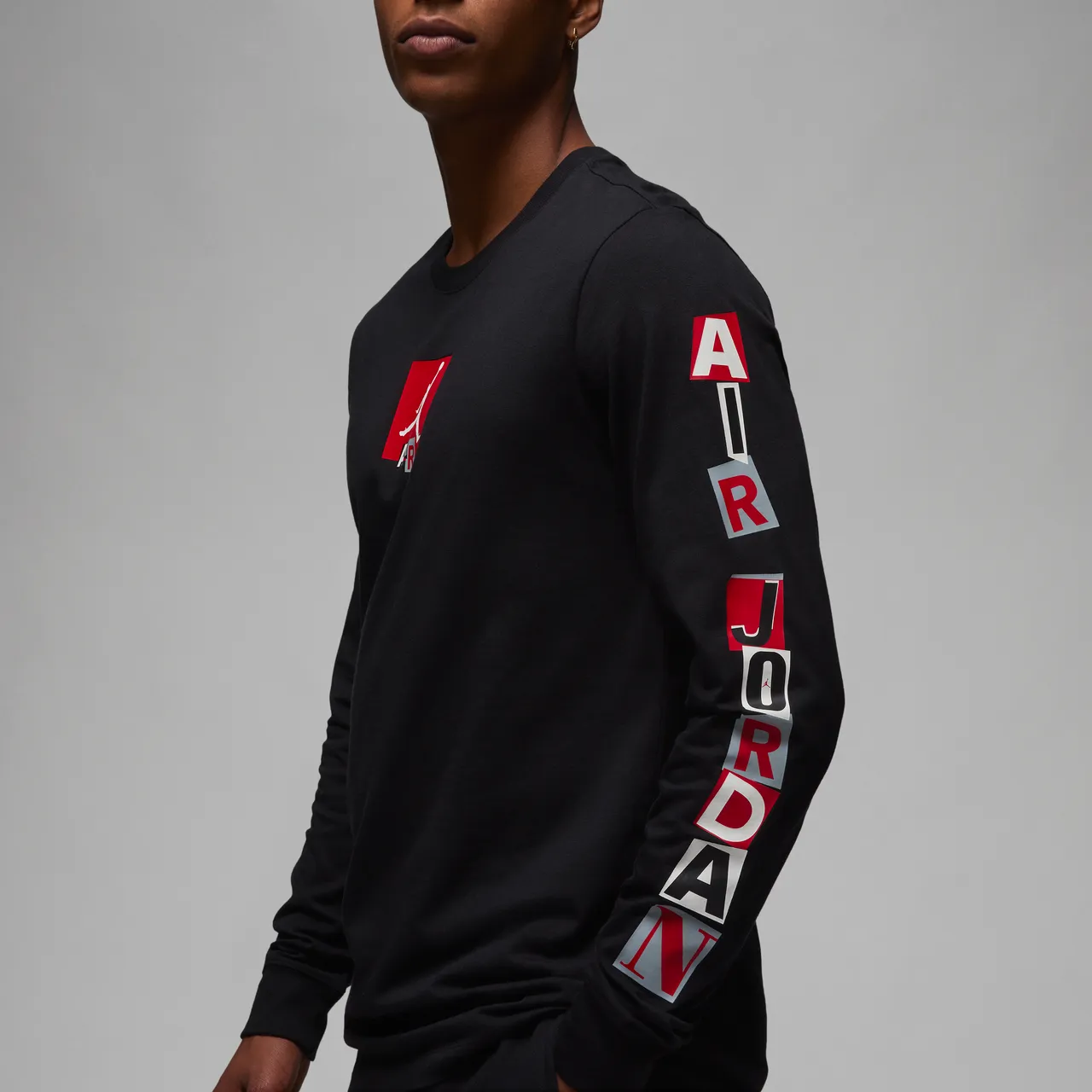 Jordan Brand Men's Graphic Long-Sleeve T-Shirt - Black - Cotton