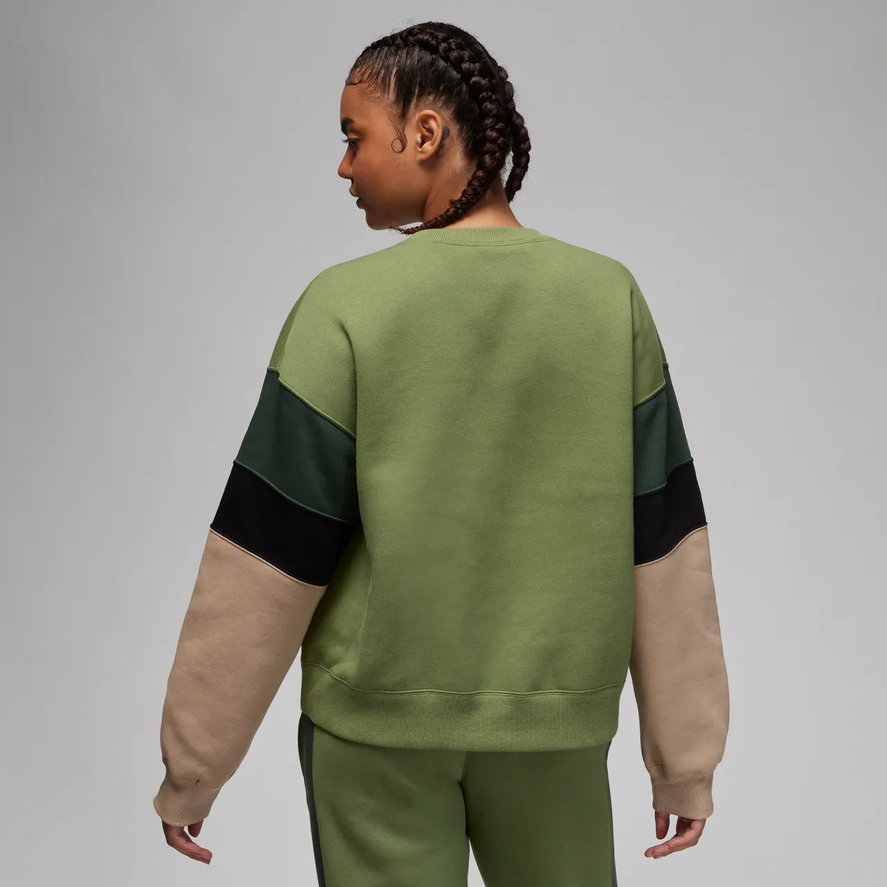 Jordan Brooklyn Fleece Women's Crew-Neck Sweatshirt - Green - Polyester