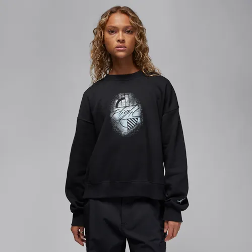 Jordan Brooklyn Fleece Women's Graphic Crew-Neck Sweatshirt - Black - Polyester