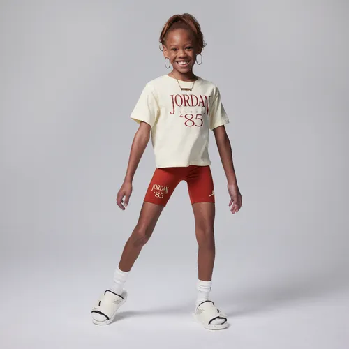 Jordan Brooklyn Mini Me Younger Kids' Bike Shorts Set - Red - Polyester