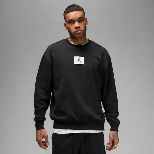 Jordan Essentials Men's Fleece Crew-Neck Sweatshirt - Black - Cotton