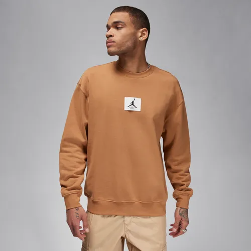 Jordan Essentials Men's Fleece Crew-Neck Sweatshirt - Brown - Cotton