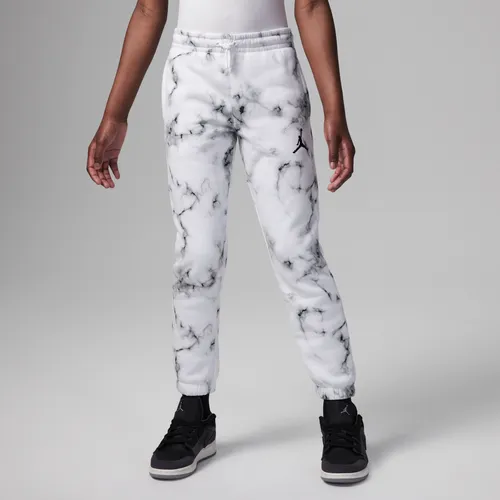 Jordan Essentials Printed Fleece Trousers Older Kids' Trousers - White - Polyester