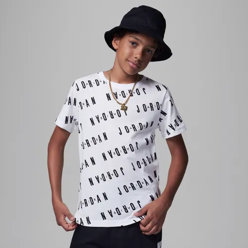 Jordan Essentials Printed Tee Older Kids' (Boys) T-shirt - White - Polyester