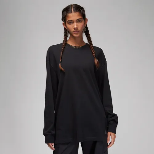 Jordan Essentials Women's Oversized Long-Sleeve T-Shirt - Black - Cotton