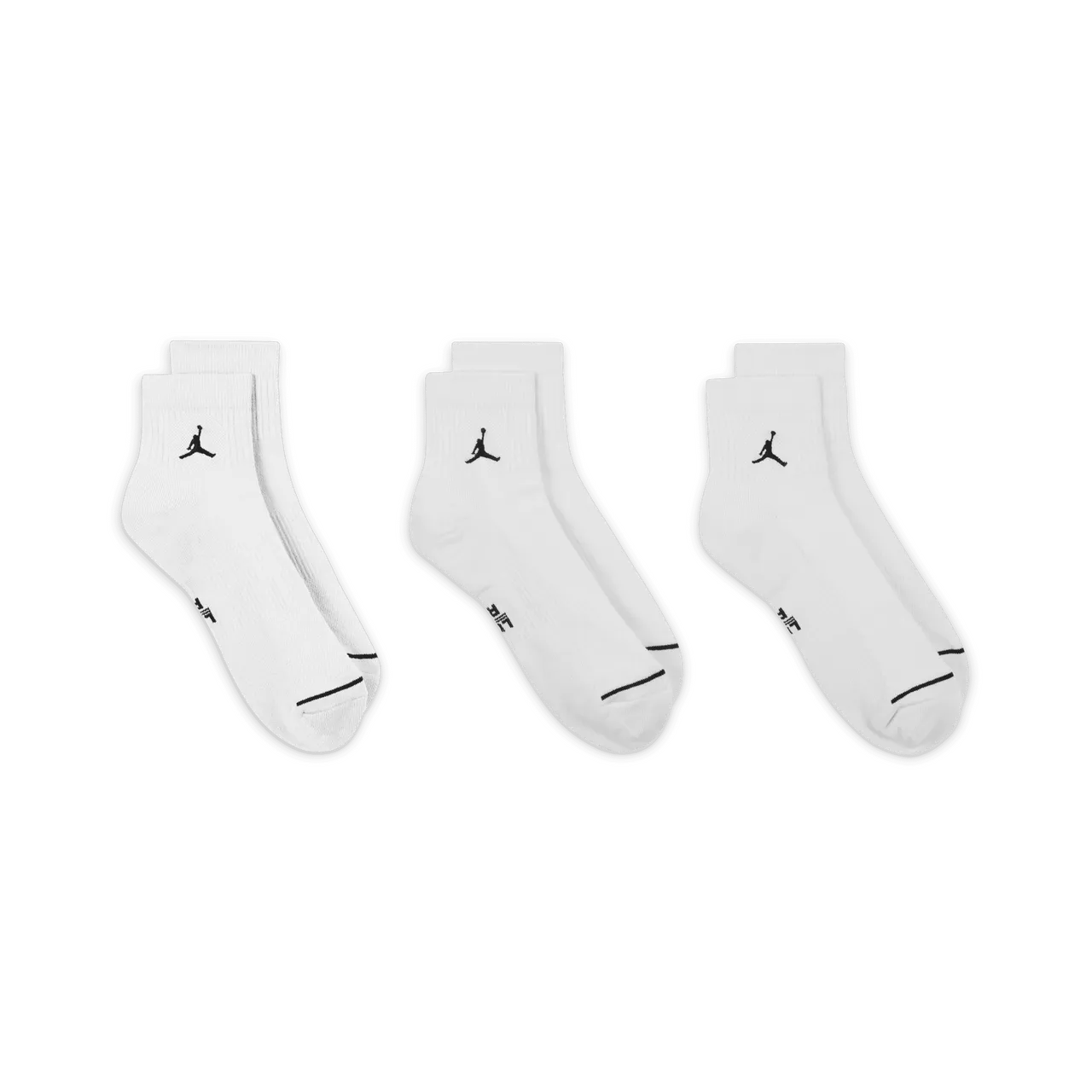 Jordan Everyday Ankle Socks (3 Pairs) - White - Polyester