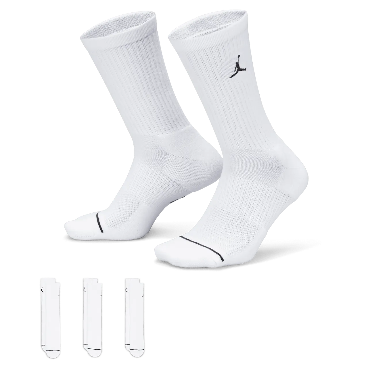 Jordan Everyday Crew Socks (3 pairs) - White - Polyester