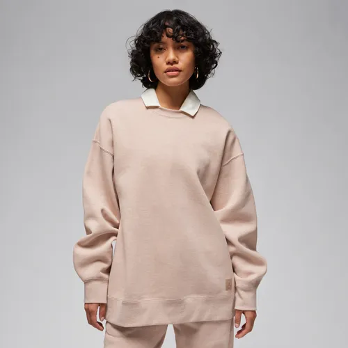 Jordan Flight Fleece Women's Crew-neck Sweatshirt - Brown - Polyester