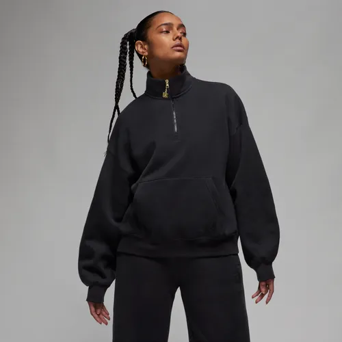 Jordan Flight Fleece Women's Quarter-Zip Top - Black - Polyester