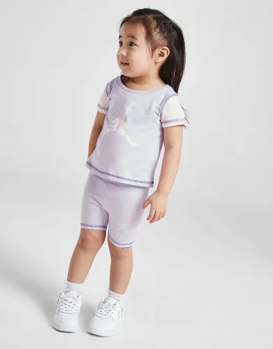 Jordan Girls' Colour Block T-Shirt/Shorts Set Infant - Purple