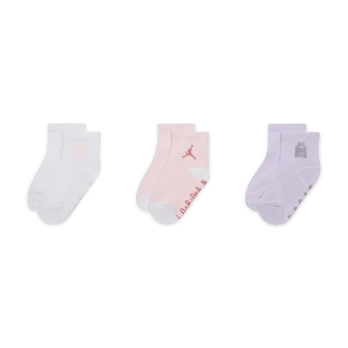 Jordan Icon Patches Baby (0–9M) Gripper Socks (3 Pairs) - Pink - Polyester