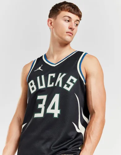 Jordan NBA Milwaukee Bucks Antetokounmpo #34 Jersey - Black - Mens