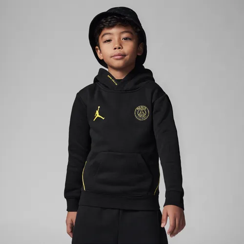 Jordan Paris Saint-Germain Fleece Pullover Younger Kids' Hoodie - Black - Polyester