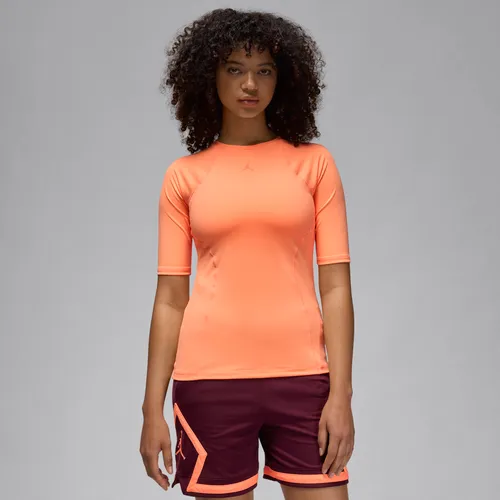 Jordan Sport Women's Double Threat Short-Sleeve Top - Orange - Polyester