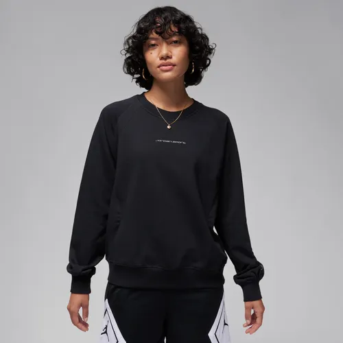 Jordan Sport Women's Graphic Fleece Crew-Neck Sweatshirt - Black - Cotton