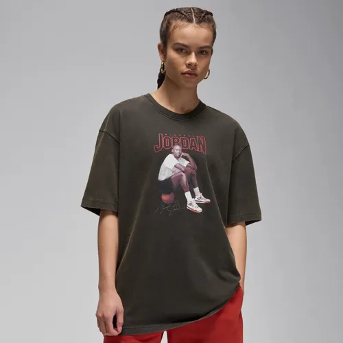 Jordan Women's Oversized Graphic T-Shirt - Black - Cotton