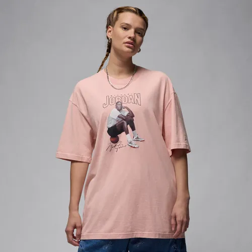 Jordan Women's Oversized Graphic T-Shirt - Pink - Cotton