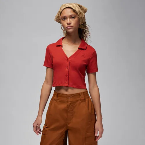 Jordan Women's Short-Sleeve Knit Top - Red - Cotton