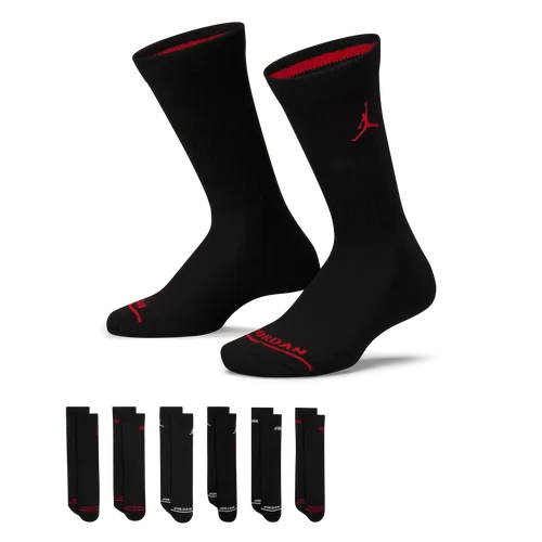 Jordan Younger Kids' Crew Socks (6 Pairs) - Black - Polyester
