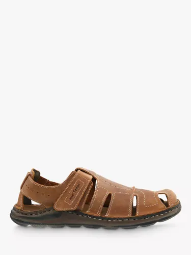 Josef Seibel Maverick 01 Castagne Leather Sandals, Brown - Brown - Male