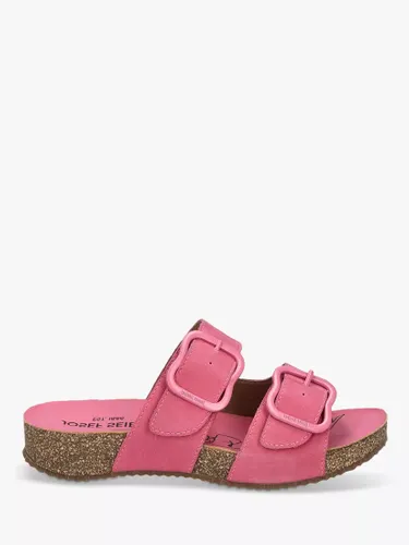 Josef Seibel Tonga 64 Double Buckle Leather Slider Sandals, Mid Pink - Pink - Female