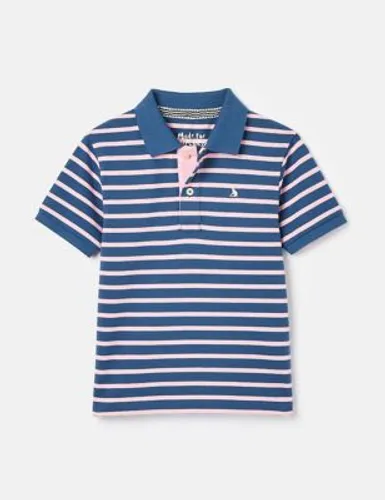Joules Boys Pure Cotton Striped Polo Shirt (2-12 Yrs) - 4y - Blue Mix, Blue Mix
