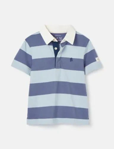 Joules Boys Pure Cotton Tropical Polo Shirt (2-12 Yrs) - 2y - Blue Mix, Blue Mix