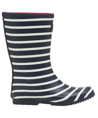 Joules Boys Roll Up Reflective Wellington Boots - Navy Rubber