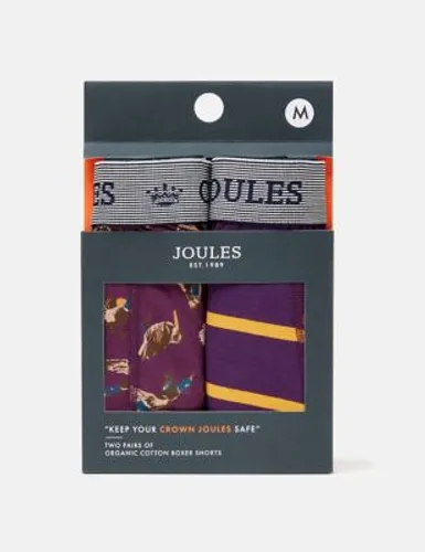 Joules Mens 2pk Cotton Rich Assorted Pattern Boxers - XL - Multi, Multi