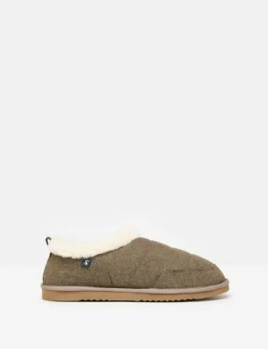 Joules Mens Faux Fur Lined Mule Slippers - Navy, Navy