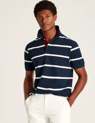 Joules Mens Pure Cotton Pique Striped Polo Shirt - Navy Mix, Navy Mix
